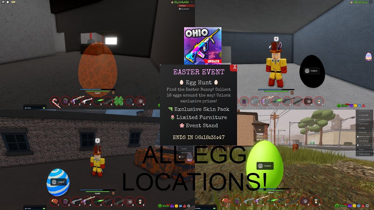 ROBLOX OHIO EGG LOCATIONS FOR THE EGG HUNT (TIMESTAMPS)