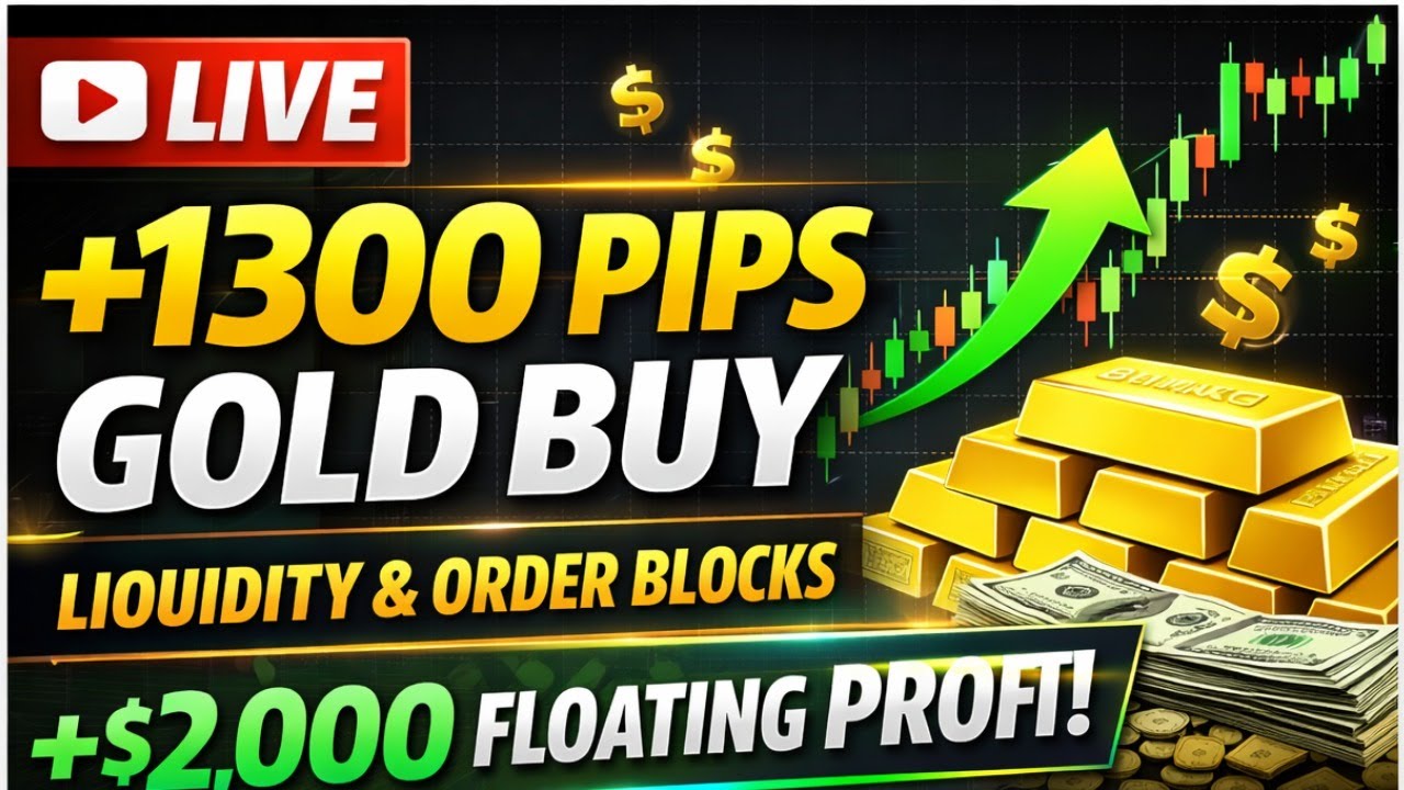 🔴 XAUUSD LIVE | Gold Buy Trade +1300 Pips Running | Live Day Trading Gold Strategy