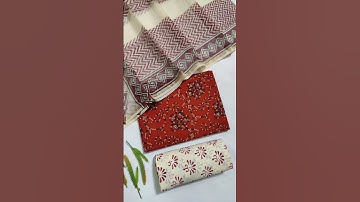 Bagru Hand Block Printed Pure Cotton Unstitched Salwar Set With Pure Kota Doria Dupatta #kotacotton