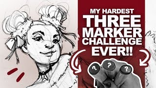 AVOIDING A DISASTER! | 3 Marker Challenge | November Copic Colors