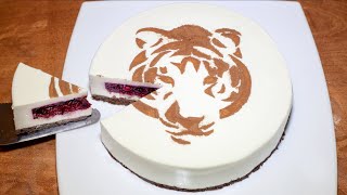 Торт Тигр. Чизкейк без выпечки Тигренок. Новогодний Торт | Tiger No-Bake Cheesecake