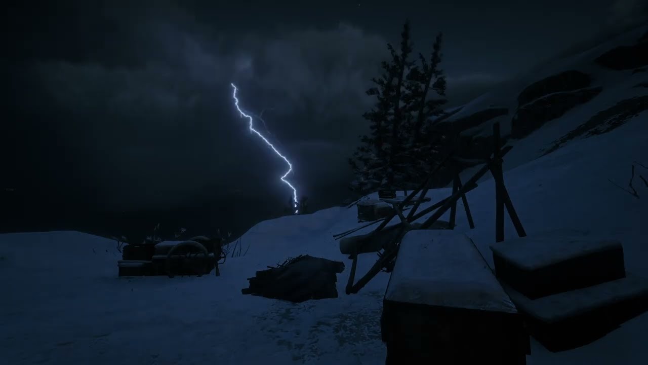 Let This Frozen Peak Thunderstorm Freeze Your Anxiety | ASMR for Racing Minds | RDR2