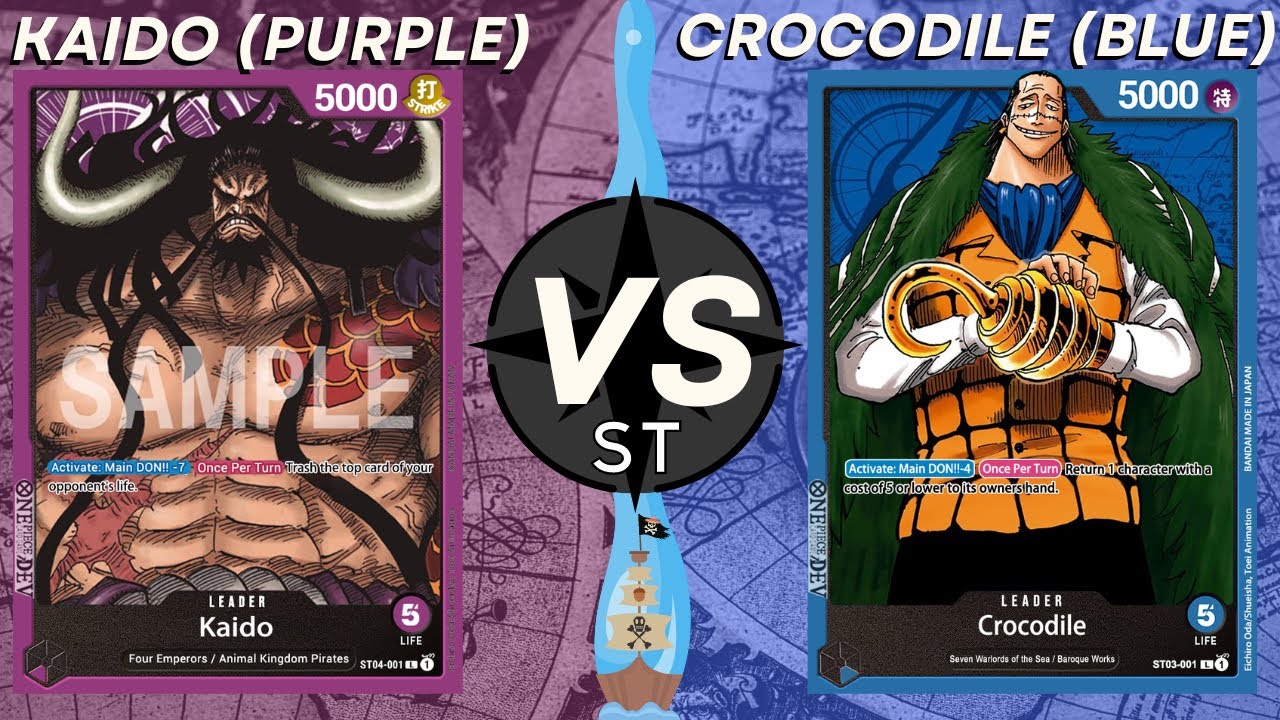 One Piece TCG Kaido [Purple] VS Crocodile [Blue] Starter Deck Match YouTube