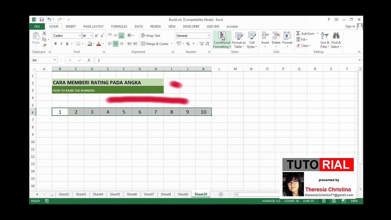 excel 2013 cara memberi rating pada angka