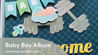 Baby Boy Album Walkthrough | First Year Handmade Scrapbook | Baby's First Year Record Book
