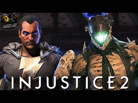 Injustice 2 - Black Adam vs Aquaman & Scarecrow Gameplay