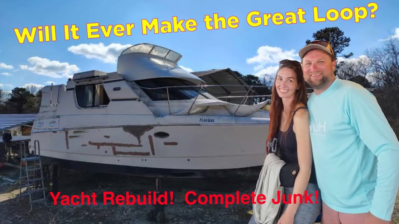 Our Great Loop Boat, Silverton Hurricane Damage Rebuild Yacht, Stringer Repair and Update