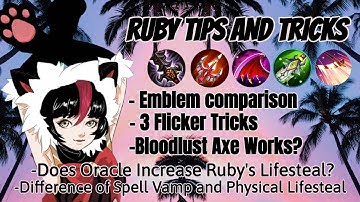 RUBY Top 10 Tips and Tricks ~ Mobile Legends Beginner