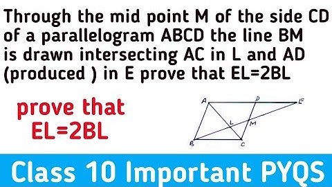 Through the mid point M of the side CD of a parallelogram ABCD the line BM is drawn intersecting AC