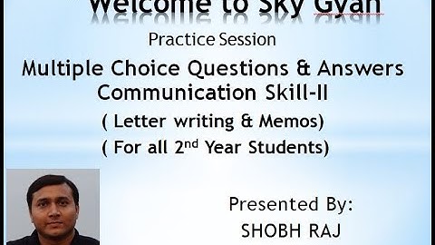 MCQ on Letter Writing & Memos from Communication Skill-II (BTEUP) l Diploma l Polytechnic l SkyGyan
