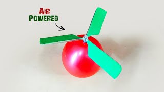 How to make Balloon Helicopter | DIY Air Powered Flying Toy | Science Project