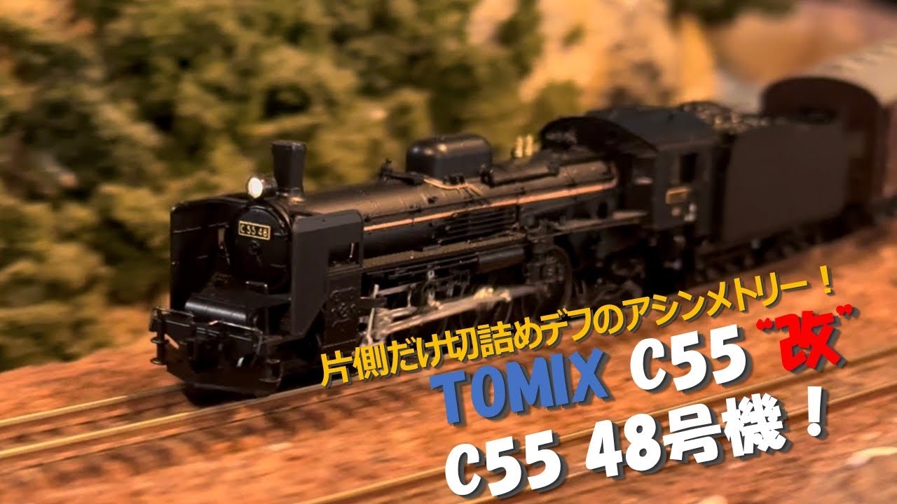 走行動画】片側のみ切詰めデフ！TOMIX C55 改 C55 48号機【トミックス