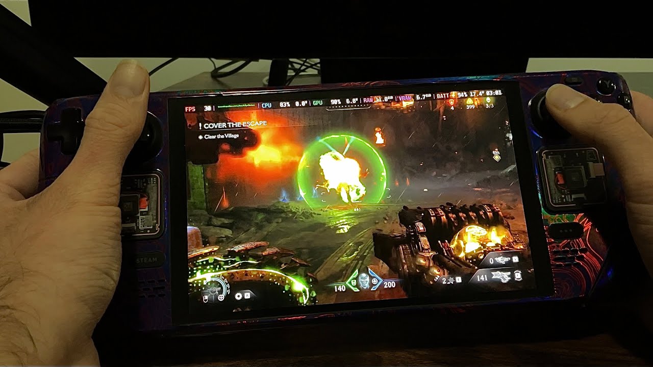Doom The Dark Ages on Steam Deck OLED