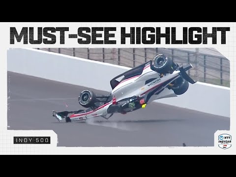 Nolan Siegel spins, flips wildly into air during Indy 500 practice | INDYCAR