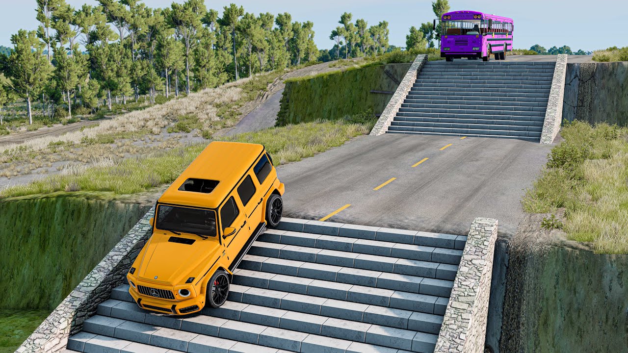 Cars vs Stairs BeamNG Drive Challenge Ends in Total Destruction!