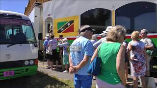 Tourists And Tour Buses At The North Station Of The St. Kitts Scenic Railway