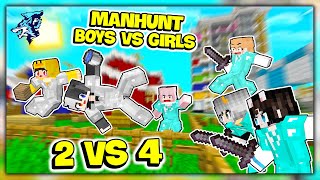 Siro và Mr Vịt Manhunt 2 vs 4 Hội Chị Em Full Giáp Địa Ngục Minecraft