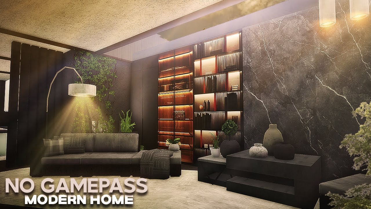 No Gamepass Modern Home | Roblox | Bloxburg House build | Speedbuild ...