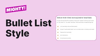 Mighty Mod: Bulleted List Style