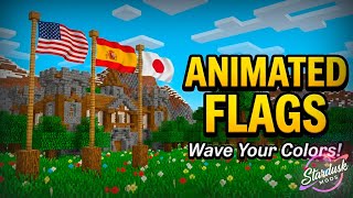 Animated Flags Mod - Waving Country Flags! 🏳️ | Minecraft Fabric [1.21.4 / 1.21.1 / 1.20.1]
