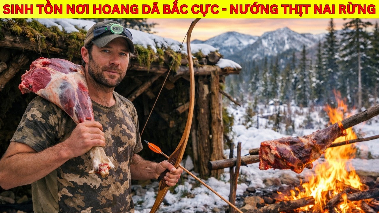 Sinh Tồn Hoang Dã Nơi Bắc Cực - Nướng Thịt Nai Rừng - Cuộc Chiến Sinh Tồn Giành 1 Triệu Đô