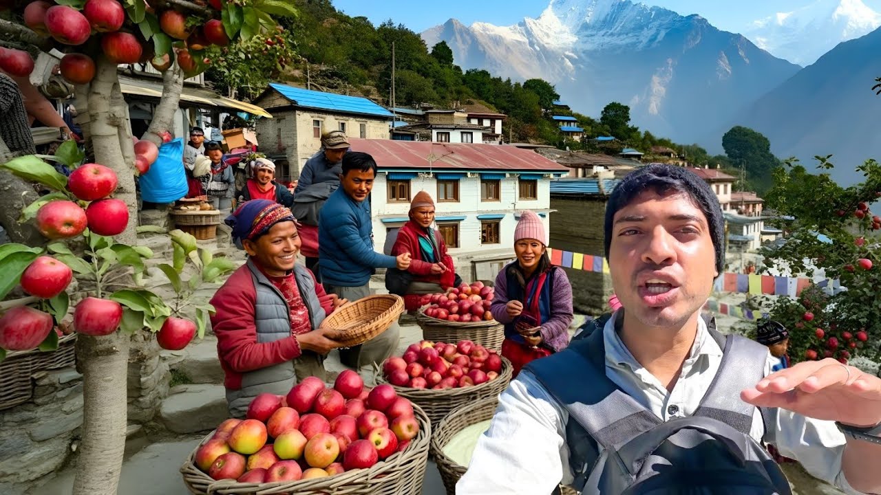 கற்கள் கொண்டு அமைத்த வீடுகள் & ஆப்பிள் தோட்டங்கள் நிறைந்த அழகிய MARPHA கிராமம் | NEPAL EP_10 