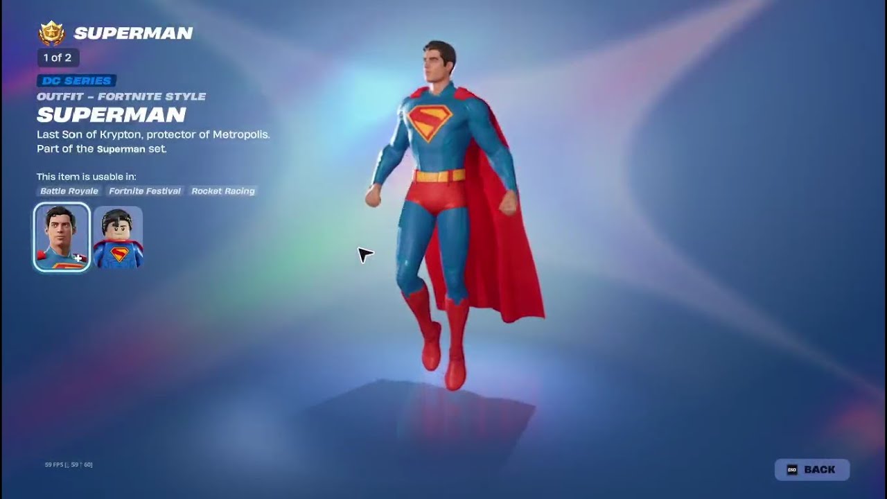 Testing the new SUPERMAN outfit in FORTNITE