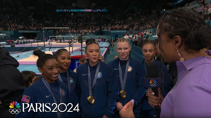 Simone Biles, U.S. women’s gymnastics team all smiles after winning gold medal | Paris Olympics