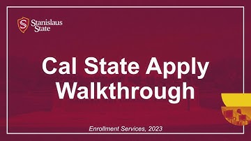 StanState Cal State Apply Walkthrough - Quadrant 1 Personal Information
