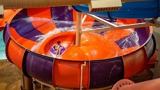This is the coyote cannon water slide at great wolf lodge socal in
garden grove, california. bowl by proslide starts with a translucen...