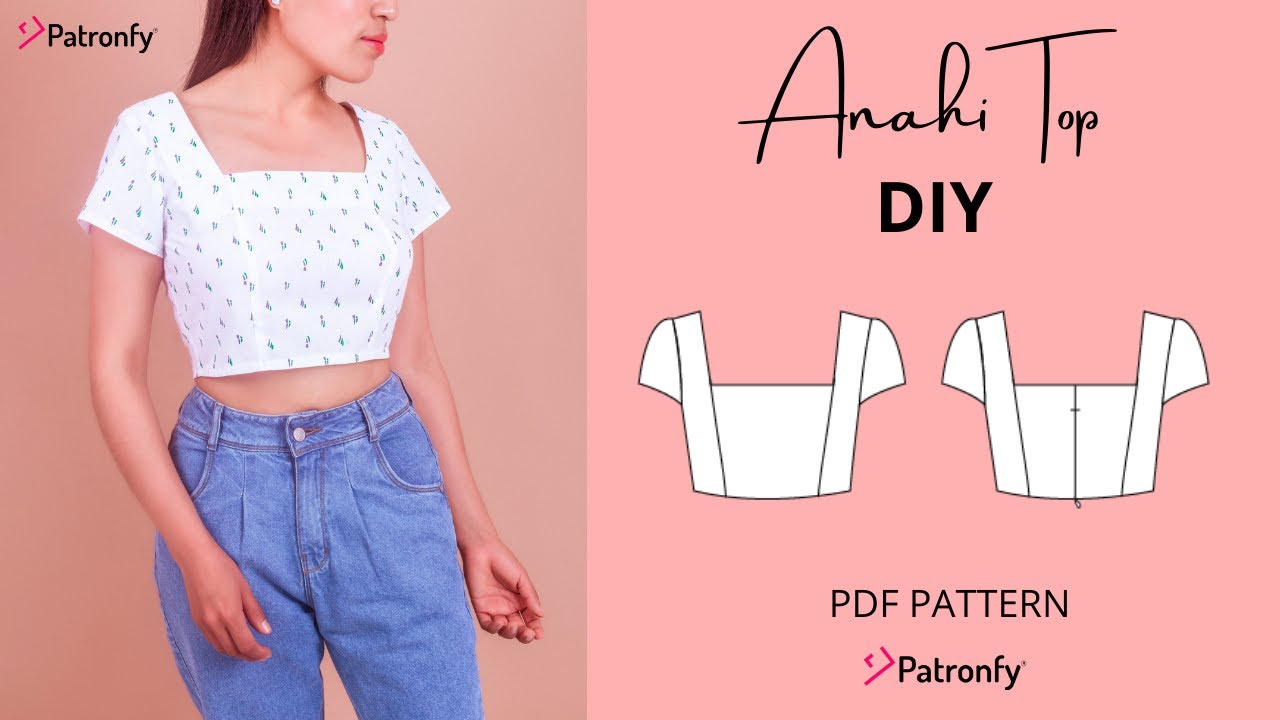 Pioner Mængde penge ankomme DIY Anahi Crop Top |How to Make a Crop Top (Pattern Available) square  neckline crop top - YouTube