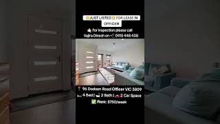 💥𝗝𝗨𝗦𝗧 𝗟𝗜𝗦𝗧𝗘𝗗💥 FOR LEASE 𝗜𝗡 𝗢𝗙𝗙𝗜𝗖𝗘𝗥📍96 Dodson Road 𝗢𝗳𝗳𝗶𝗰𝗲𝗿 VIC 3809 🛏️ 4 🛁 2 🚗 2 ✅ 𝗥𝗲𝗻𝘁: $750/week