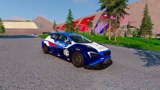 Electric Race Car vs Impossible Road Challenge | BeamNG.drive Realistic Crash Test screenshot 1