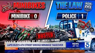 LAPD Busts Minibike Takeover on 6th Street Bridge!