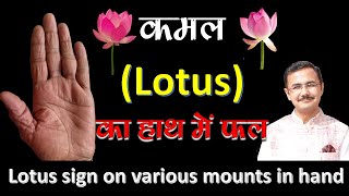 Sports Performance कमल चिन्ह का विभिन्न पर्वतों पर फल || Lotus sign effect on different mounts || Palmistry  Lec. 139