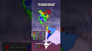 Maximum Speed LImit in American Countries #shorts #electomapping #map #europe  #history  #memes