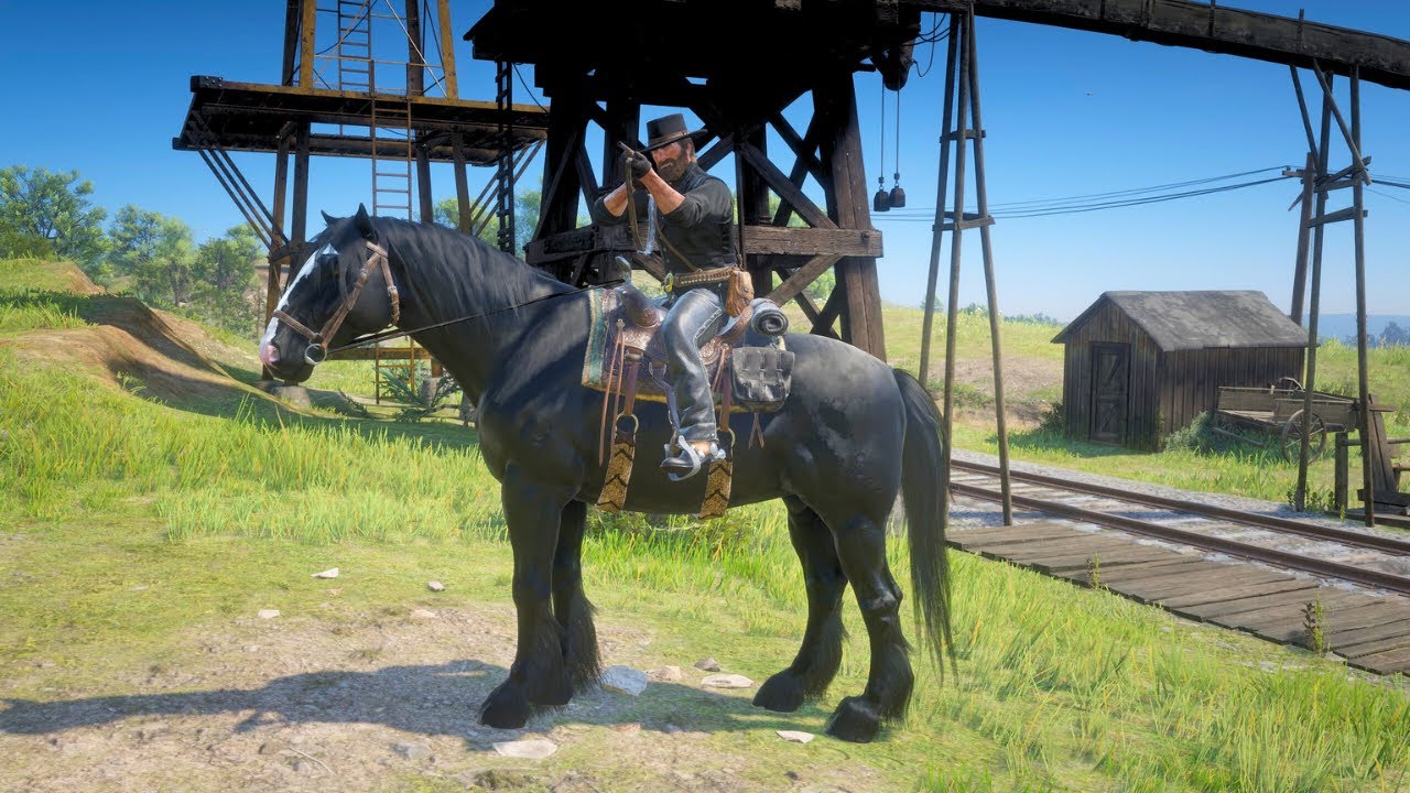 RDR2 Outfits for Every Horse: Shire Black Raven - YouTube