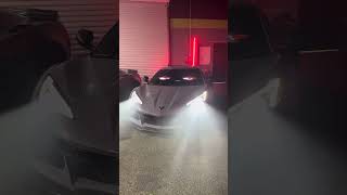 C8 Corvette Z06 revving INDOORS sounds so INSANE at this trunk or treat that it KILLS the mic! 💀