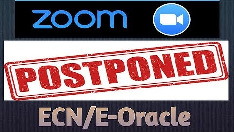 NO Zoom Today in E-Oracle/ECN?