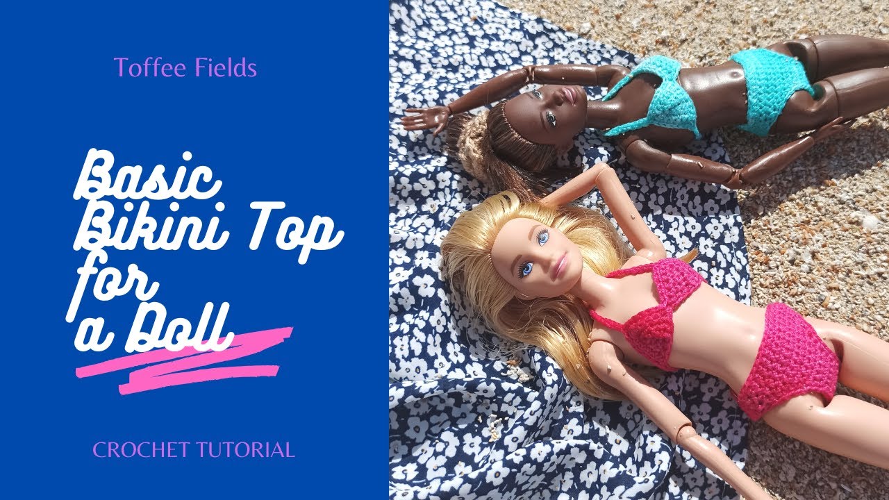 How to Crochet Barbie Bikini Top | Easy Doll Clothes Tutorial for Beginners