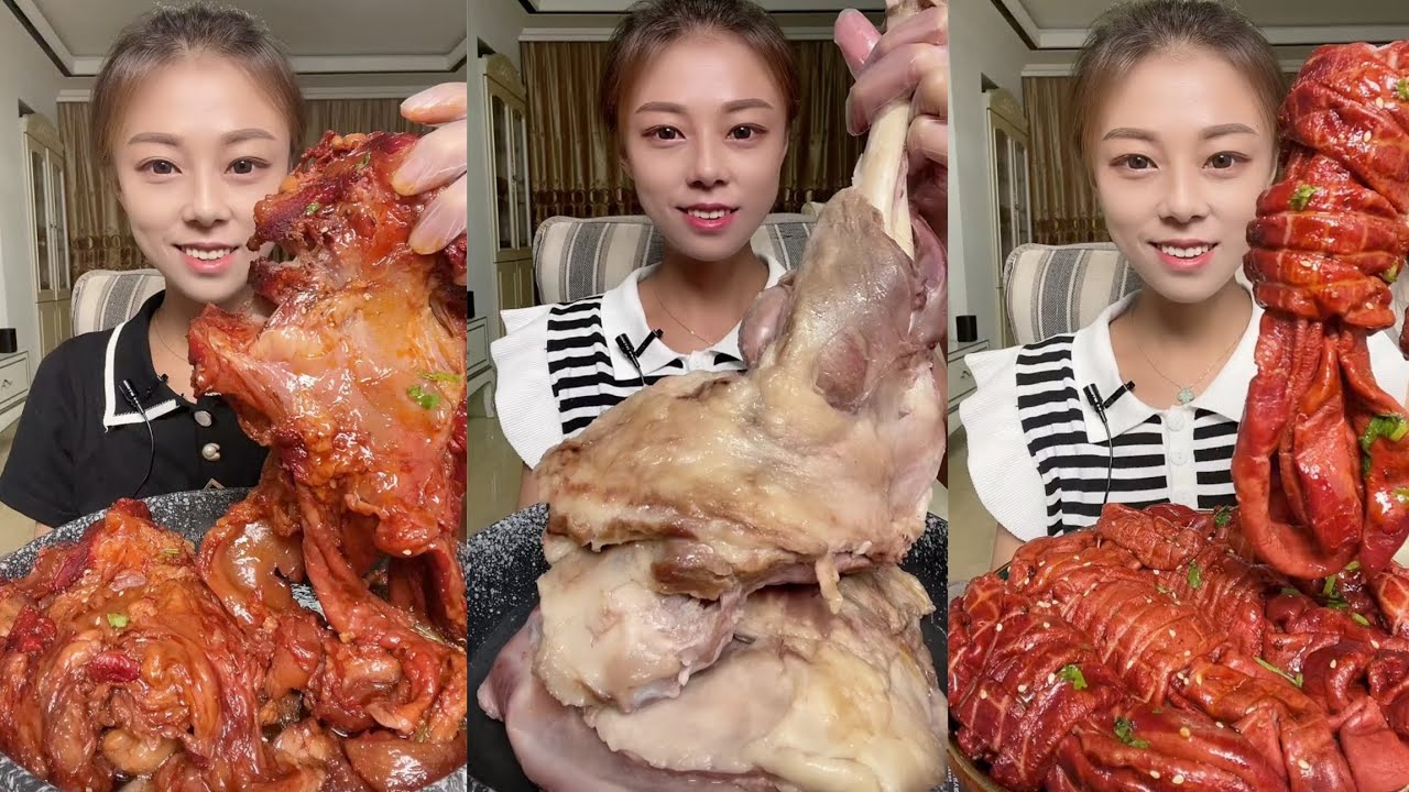 Mukbang #349:Eat braised pork belly boil rib belly rib belly roll🥐intestine#mukbang #yummy#delicious