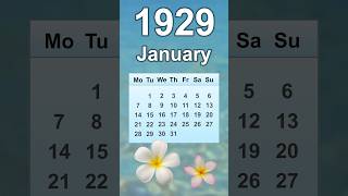 January 1929 Calendar