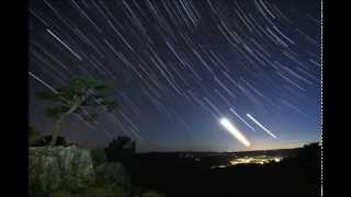 Startrail y conjunción Luna Jupiter Venus 20/06/2015