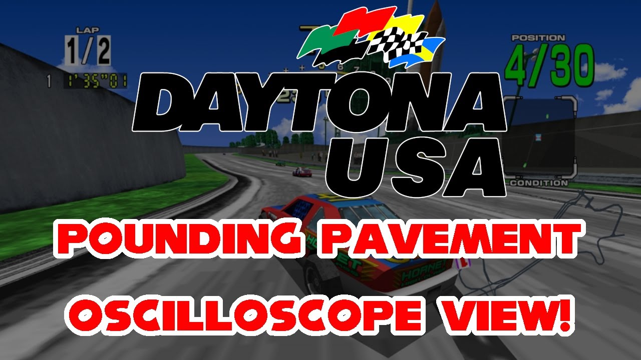 Daytona USA (ARCADE) - Pounding Pavement - In Oscilloscope View! - YouTube