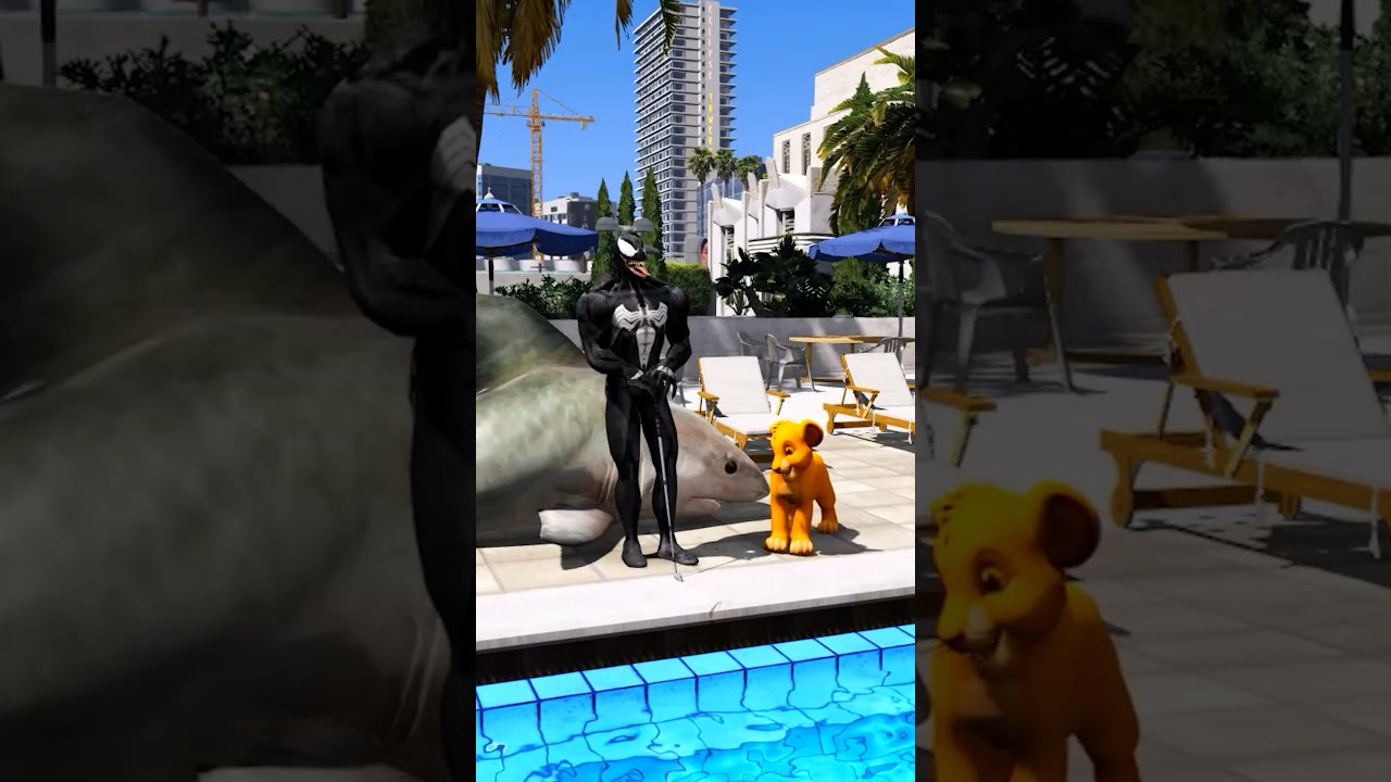 GTA V LIONESS SAVING BABY FROM MOM Shorts