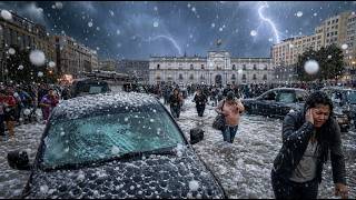 Severe Storm Hits Chile, Santiago | Hail, Flooding & Power Outages