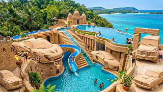 Building Underground Supercar Palace with Multi-Level River Pools Using Primitive Tools