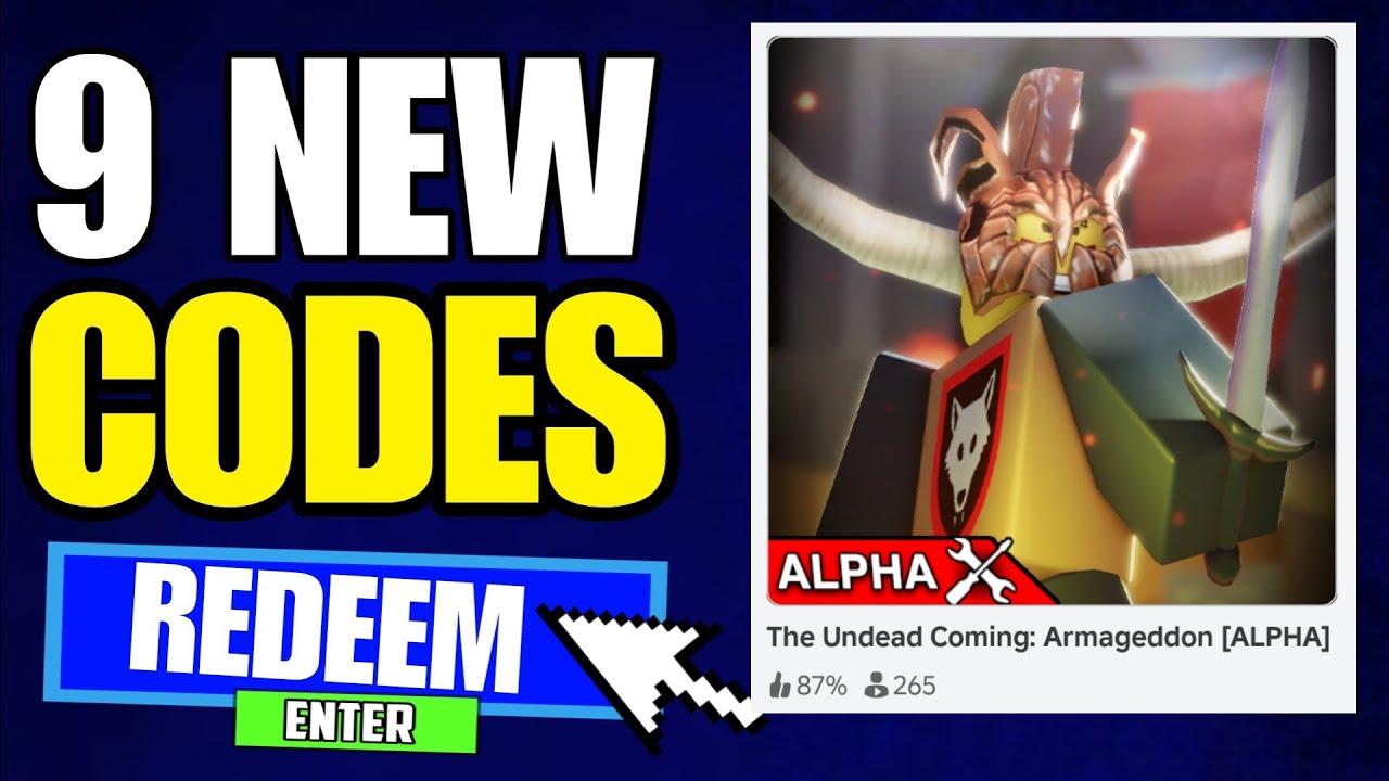 ROBLOX THE UNDEAD COMING: ARMAGEDDON CODES 2024!! | BE QUICKLY | ALPHA