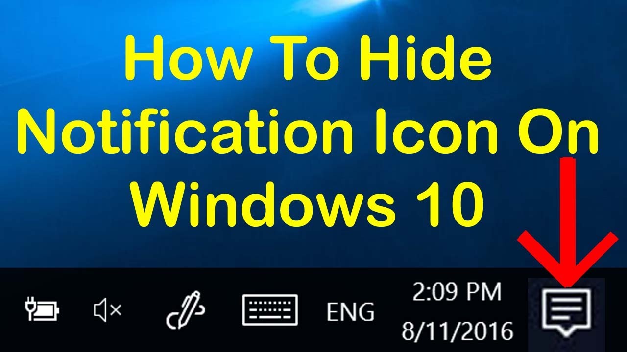 How To Remove Notification Icon From TaskBar YouTube