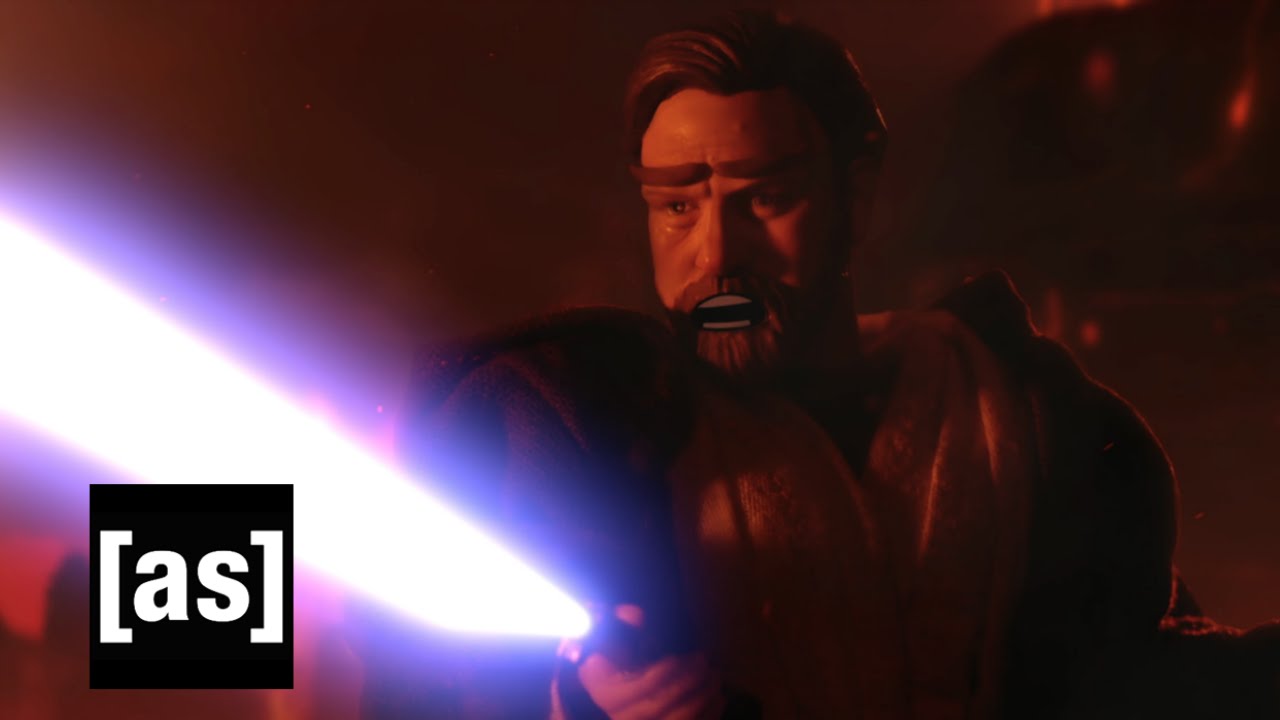 Obi Wan Takes The High Ground Robot Chicken Adult Swim Youtube - high ground scene from star wars revenge of the sith in roblox